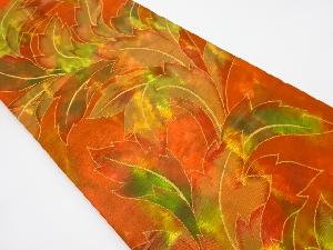 リサイクル　引箔唐草模様織出し名古屋帯